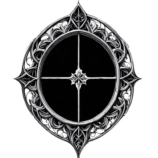 gothic ornament like a cathedral window tattoo design idea