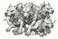 cerberus + hell tattoo design idea