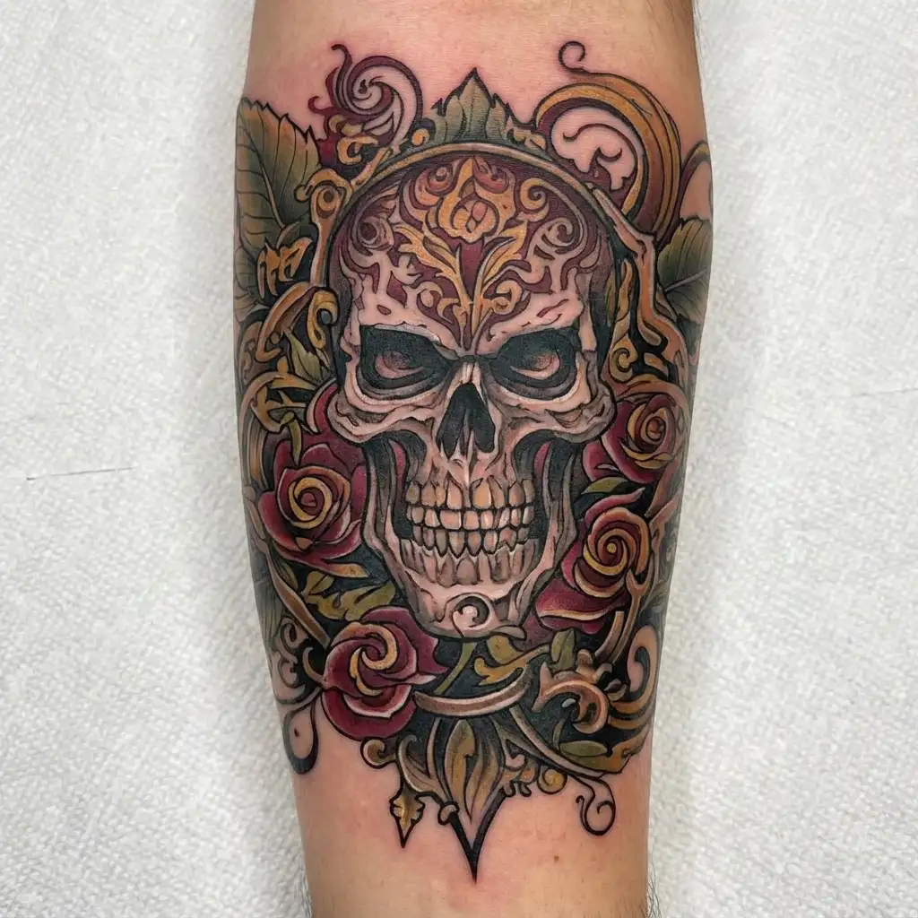 knee tattoo men's tattoo design idea