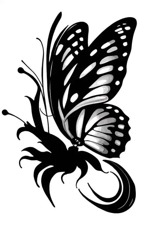 Butterfly and lighting rib tattoo tattoo design idea