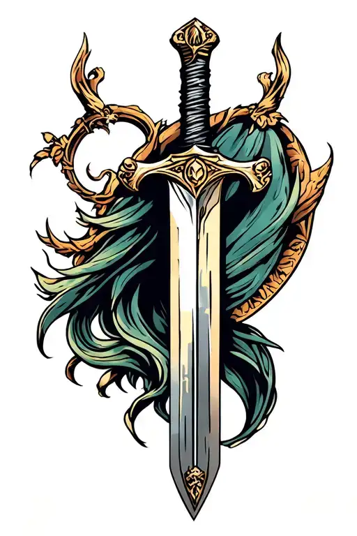 sword of damocles tattoo design idea