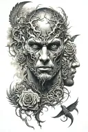 good vs evil tattoo design idea