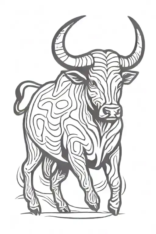 Taurus zodiac symbol tattoo design idea