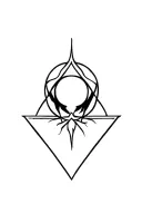 A minimalist and abstract tattoo of a Grateful Dead stealie logo, symbolizing life and music tattoo design idea