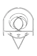 A minimalist and abstract tattoo of a Grateful Dead stealie logo, symbolizing life and music tattoo design idea