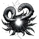 Scorpio Sagittarius Aries constellation intertwined tattoo design idea