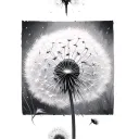 dandelion firefly tattoo design idea