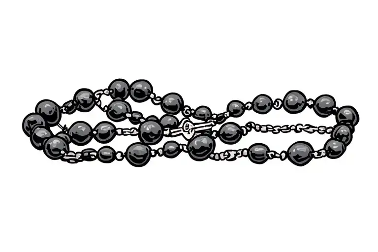 rosary beads tattoo design idea