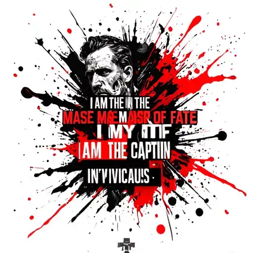 invictus quote I am the master of my fate I am the captain tattoo design idea