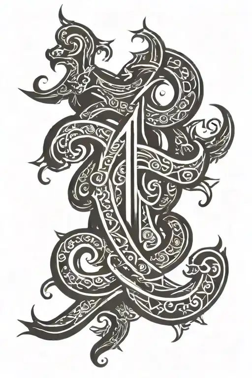 tamil letters in one tattoo design idea