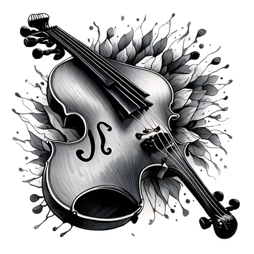 violin tattoo design idea