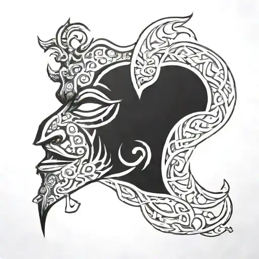 samuri mask tattoo design idea