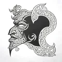 samuri mask tattoo design idea