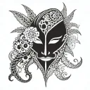 samuri mask tattoo design idea