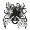 samuri mask tattoo design idea