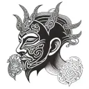samuri mask tattoo design idea
