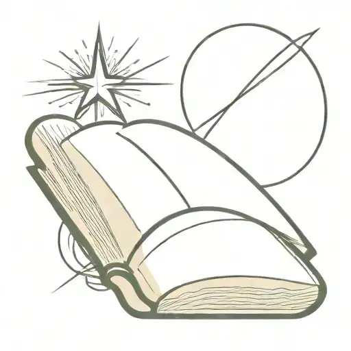 open bible with rays of light tattoo design idea