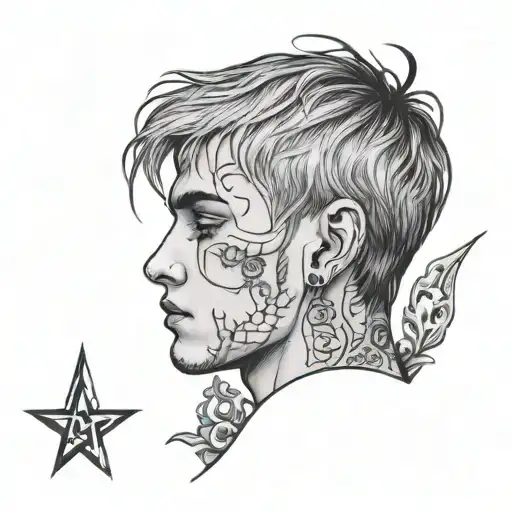 lil peep crybaby album art tattoo design idea