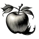 fishing hook with a apple tattoo design idea