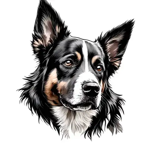 Australian cattle dog paw tattoo design idea