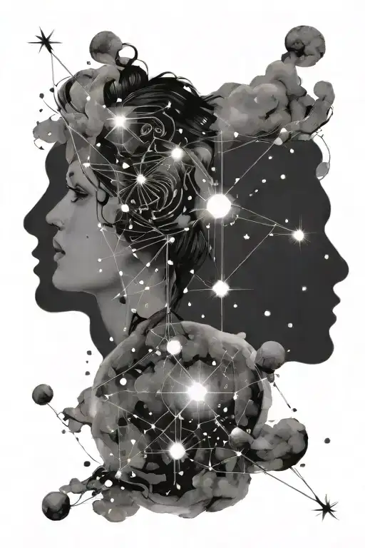 Gemini constellation tattoo design idea