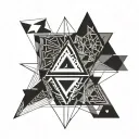 three triangles interlinked tattoo design idea