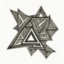 three triangles interlinked tattoo design idea