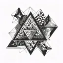 three triangles interlinked tattoo design idea