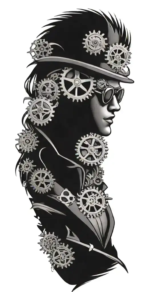innovation, gears, steampunk tattoo design idea