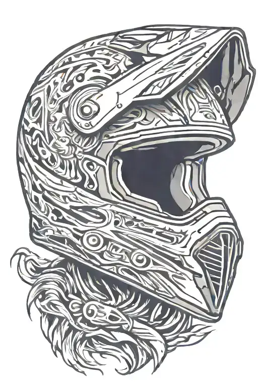 motocross helmet split open ,mummy screaming tattoo design idea