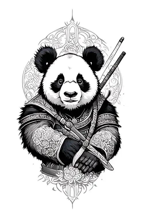 Panda Warrior tattoo design idea