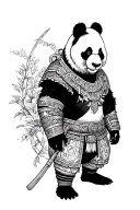 Panda Warrior tattoo design idea
