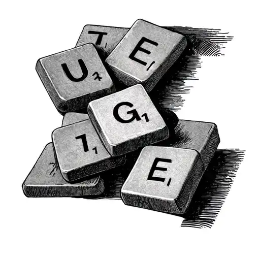 Scrabble Tile tattoo design idea