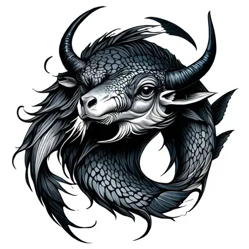 Pisces Taurus tattoo design idea
