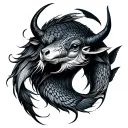 Pisces Taurus tattoo design idea