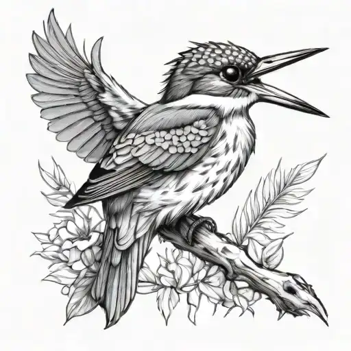 kingfisher neck tattoo design idea