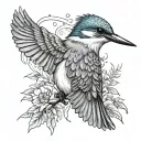 kingfisher neck tattoo design idea