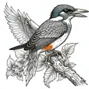 kingfisher neck tattoo design idea