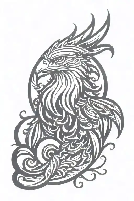 eagle royal flourish wearing crown tattoo design idea