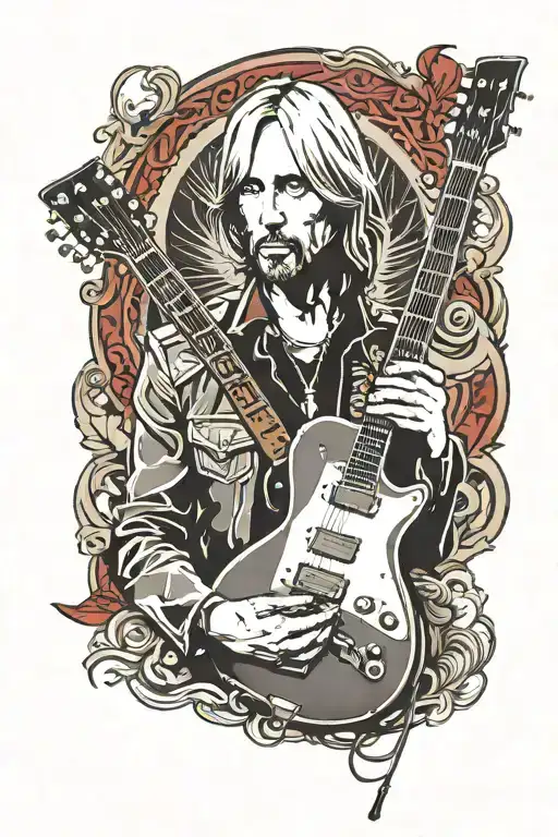 Tom petty guitar  tattoo design idea