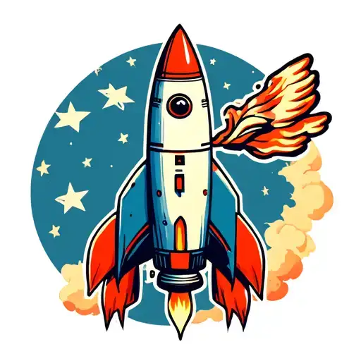 rocket tattoo design idea