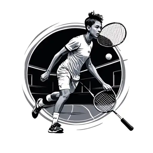 badminton and fitness for life tattoo design idea