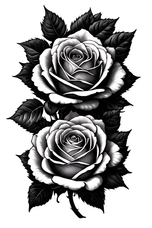 three roses blooming tattoo design idea