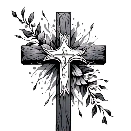 cross with isaiah 54:17  tattoo design idea