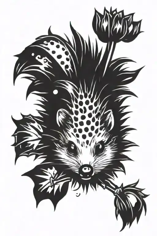 Hedgehog punk rock inspired tattoo tattoo design idea