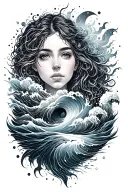 cosmic tides tattoo design idea