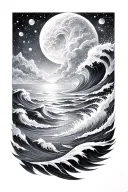 cosmic tides tattoo design idea