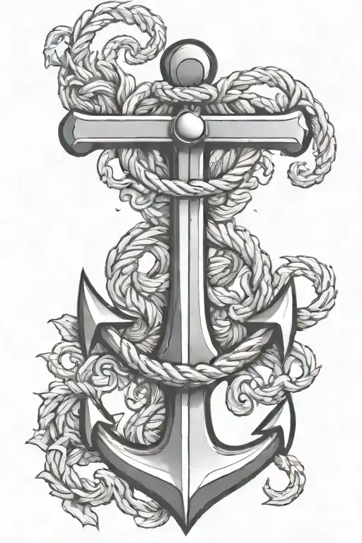 anchor cross tattoo design idea
