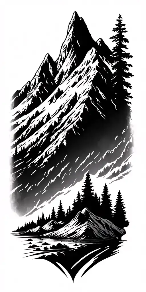 idaho mountains tattoo design idea