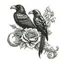 crow's and scorpion with roses   tattoo design idea